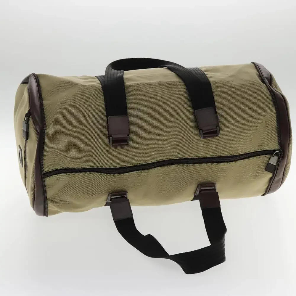 Salvatore Ferragamo Boston Bag Canvas Beige Silver